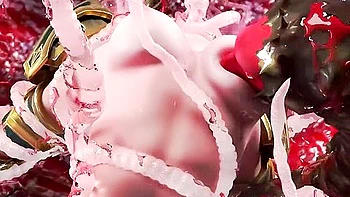 Monster With Huge Tentacles Fucked In All Holes And Filled The Girl With Sperm