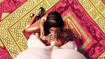 Curvy Bronze Whore In Fishnets Fucks Dragonborn On The Beach 1