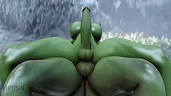 Two Futanari Orc Step sisters Fuck Each Other With Their Big Cocks 2