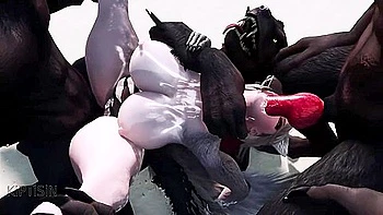 Curvy Wolf Girl And Breeding Season On The Beach 2