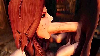 Red Haired Beautiful Baby Warrior And Sex By The Fireplace With A Dragonborn Nord 1