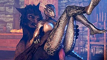 Argonian And Werewolf