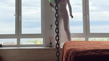 Skinny Russian Cleaning Lady In Short Dress Foot Fetish POV Worship