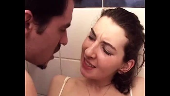 Hairy French Teen Gets Assfucked Hard in Bathroom by Boyfriend