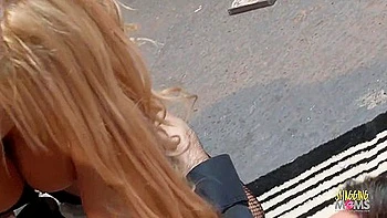 Two Blonde Milf Police Officers Arrest A Guy And Take Him To The Back Alley For A Threesome