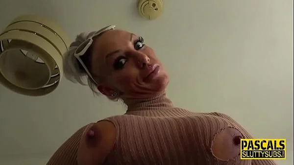 Busty submissive milf gobbles cock