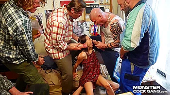 MONSTER COCK GANG: Petite Stepdaughter Shared with Mates (E02)