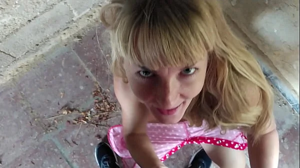 Horny MILF with small tits and perfect ass fucking in an abandoned building. REAL POV OUTDOOR FUCK(Full video - RED)