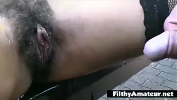 Crazy outdoor orgy with pissing on pussy