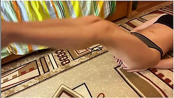 Girl Makes Abs Exercises - Slime Girl