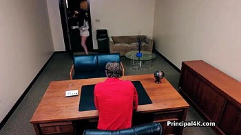 Secretary And Principal Sucking Knob At The Office