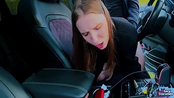 Stacy Starando And Alan Fisk - Car Slut Sucks & Gets Fucked After Catching A Public Jerk - Pov