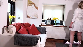 POV : Your Mature MILF Landlady Katherina Found Your Porn Stash