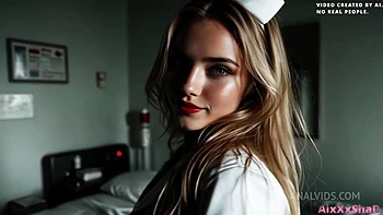 Hot Nurse Came To Take My Tests, But Took My Cock In Her Mouth, Fucked All Her Holes And Cum In Her Pussy [Ai Generated]