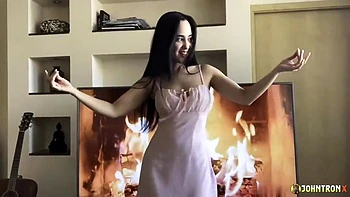 JohnTronX - Beautiful Asian babe gets her shaved twat rocked hard and creampied nicely