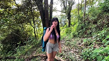 Hot Latina Brunette Gets Horny In The Forest