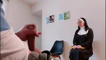 I take out my cock in front of this none in the dentist waiting room, I'm really afraid of his reaction