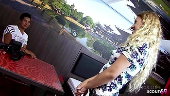 First Time Deep Anal for Petite blonde Girl with small Tits and blonde Curly Hair at Model Casting