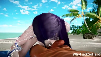 3D Super Sexy Big Boobs Slut Cheating with Big Cock on the Beach