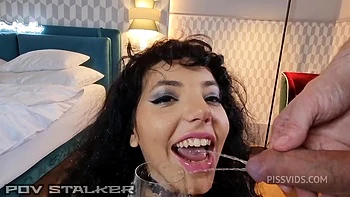 Piss Madness New 19yo Teen Goth Mitzix Gets Pissed In Mouth And