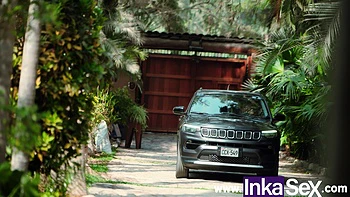 Brazilian big-assed woman arrives in Peru and fucks her partner's stepson