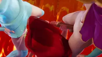 Triple Futa - Anna, Elsa and Ariel - Frozen and Little Mermaid 3D Porn