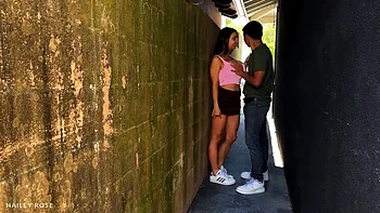 Busty Latina Hailey Rose Fucked Hard in Dark Alley - Public Street Sex