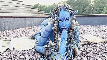 Avatar Monika Foxxx Has Fun With Big Dildos In Nature