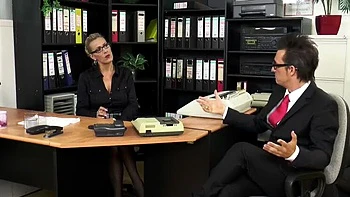 Horny MILF Secretary Anal Fuck with Big Boobs in Office