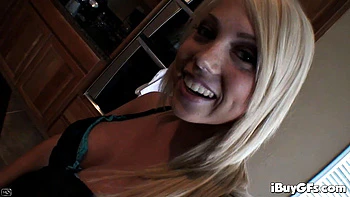 Blonde babe gives head and handjob in POV