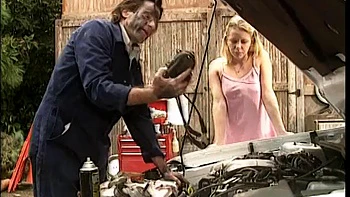 Teen having hot sex with a mechanic