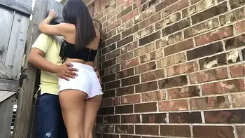 Slutty Teen Gives a Blowjob in Public