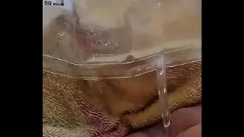 Catheter in wet pussy, can't stop peeing....