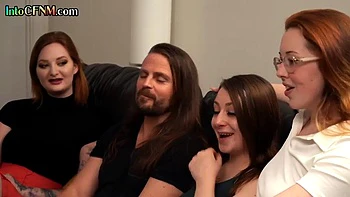 Three horny sluts gives handjob