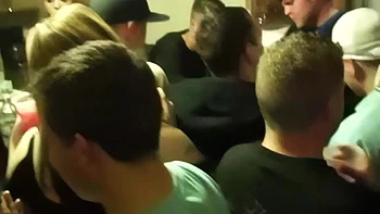 Throat and pussy banged college slut toys her clit