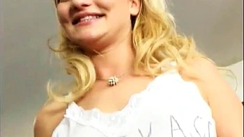 Blonde takes two massive black cocks