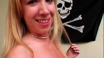 Pierced blonde babe with big boobs gets anally drilled