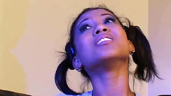 Sweet ebony babysitter squirting as getting fucked by police officer