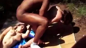 Horny husband films his horny cougar wife  her sexy, slutty female friend outside by the park sucking  fucking lucky masked stranger s huge hard BBC on camera: Porn