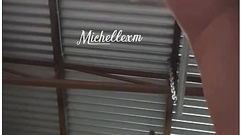 Sexy Blonde Nude Workout, Muscle Flexing