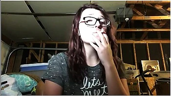 Hot Teen Babe Smokin In Garage