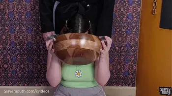 Big ass babe Lexi Grey gets the piss slapped out of her face over and over again before she is face fucked