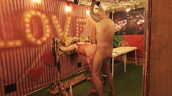 Amateur Threesome BDSM Bondage - Two Slaves Fuck British Slut in Homemade Dungeon