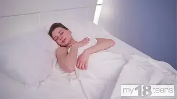 MY18TEENS - Cute girl woke up and plays with pussy