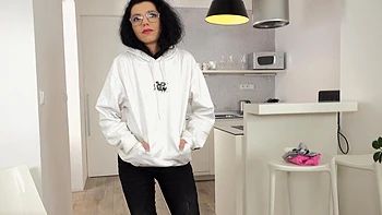 Mini Mitzi gets her shaved pussy smashed by a big cock