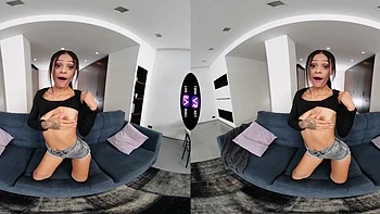 Skinny Breiny Zoe masturbates her shaved pussy wearing only socks.