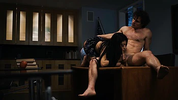 Hot college girl Nina Pink gets fucked on the table