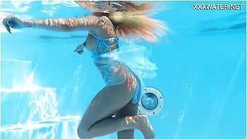 Underwater Swimming With The Most Charming Model With Petite Blonde And Lisi Kitty