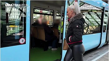 Fuckdate Public In The Suspension Railway Made Clear Ill Take Everyone Home For A Facial - Lara Cumkitten