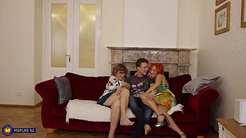 Stepson Fucking Stepgrandma Petra And Stepmom Lavra Red In A Hardcore Anal Threesome